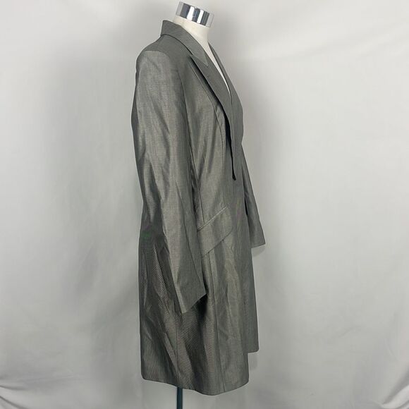 Escada Tan Long Silk Wool Blend Jacket - Picture 3 of 5